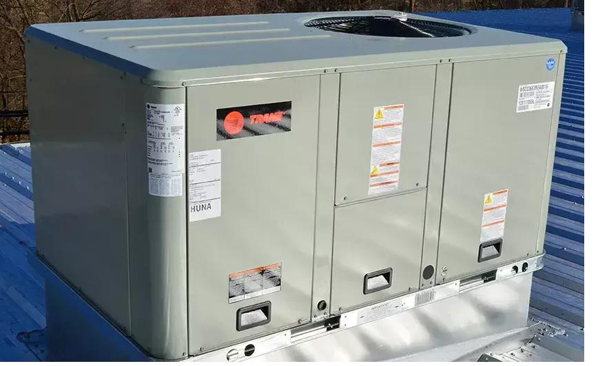 Commercial Trane rooftop HVAC unit installed by Whittiker AC